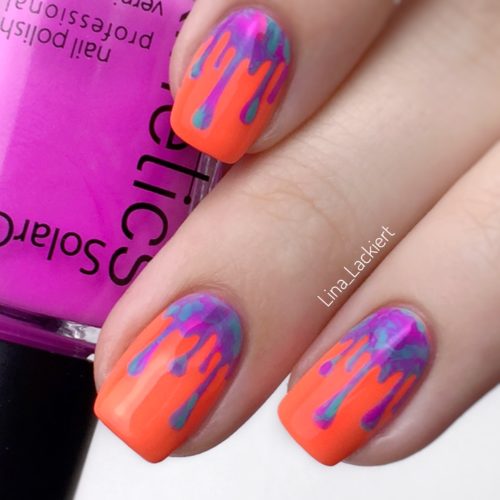 Neon Drip Nails